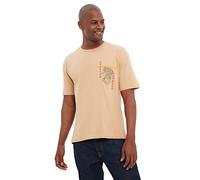Trendyol Man Relaxed fit Basic Crew Neck Knit T-Shirt Beige