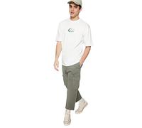 Trendyol Man Relaxed fit Basic Crew Neck Knit T-Shirt,Ecru,S