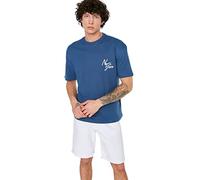 Trendyol Man Relaxed fit Basic Crew Neck Knitted T-Shirt Indigo