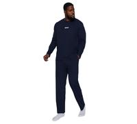 Trendyol Man Straight Knitted Sweatshirt-Sweatpants Plus Size Pajamas Set,Navy Blue,5XL