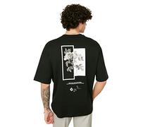 Trendyol Man Young Oversize Basic Crew Neck Knit T-Shirt Schwarz