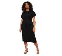 Trendyol, Midi Jersey Dress Slim Plus Size Dress, Black, XL