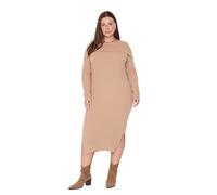Trendyol Plus Size Dress - Brown - Bodycone