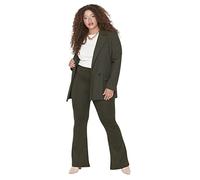 Trendyol Plus Size Pants - Khaki - High Waist