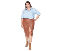 Trendyol Plus Size Skirt - Brown - Midi