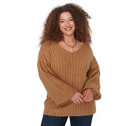 Trendyol Plus Size Sweater - Brown - Relaxed