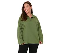 Trendyol Plus Size Sweatshirt - Khaki - Oversize