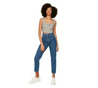 Trendyol Woman Basics High Waist Straight Leg Mom Jeans Indigo