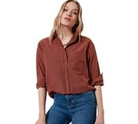 Trendyol Woman Basics Oversize Basic Shirt Collar Woven Shirts Brown