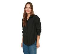 Trendyol Woman Basics Oversize Basic Shirt Collar Woven Shirts Schwarz