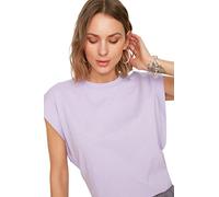 Trendyol Woman Basics Regular fit Basic Crew Neck Knit T-Shirt Lilac