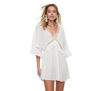Trendyol Woman Beachwear Mini Basic Regular fit Woven Dress,White,34