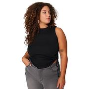 Trendyol Woman Fitted Bodycon Crew Neck Knitwear Plus Size Blouse,Black,4XL