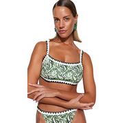 Trendyol Woman Knit Bikini Top,Green-Multicolor,42