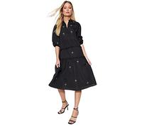Trendyol Woman Midi Shift Standing Collar Woven Dress Black