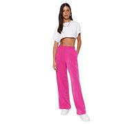 Trendyol Woman Normal Waist Wide Leg Fitted Trousers,Fuchsia,XS