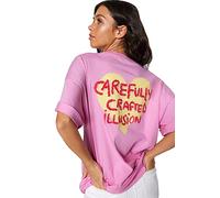 Trendyol Woman Oversize Basic Crew Neck Knit T-Shirt,Pink,S