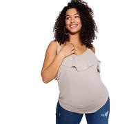 Trendyol Woman Plus Size Regular fit Basic Scoop Neck Woven Plus Size Blouse,Beige,50