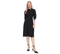 Trendyol Woman Regular A-line Crew Neck Woven Dress, Black, 36