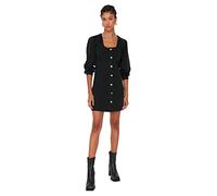 Trendyol Woman Regular A-line V-Neck Denim Dress, Black, 40