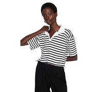 Trendyol Woman Relaxed fit Basic Polo Neck Knit T-Shirt,White,S
