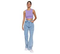 Trendyol Woman Slim fit Basic Crew Neck Knit Blouse,Lilac,L