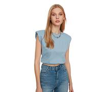Trendyol Woman Young Regular fit Basic Crew Neck Knit T-Shirt Blau