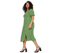 Trendyol Women A-line Relaxed fit Woven Plus Size Dress,Green,50