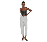 Trendyol Women Basic High Waist Straight Leg Carrot Pants Trousers Gray