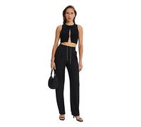 Trendyol Women Basic High Waist Wide Leg Wide Leg Trousers Schwarz