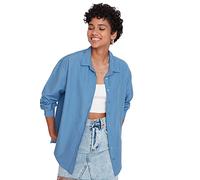 Trendyol Women Basic Oversize Basic Shirt Collar Woven Shirt