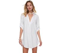 Trendyol Women Beach Textile Mini Basic Relaxed fit Woven Dress Weiß