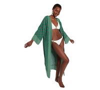 Trendyol Women's Beachwear Relaxed Basic V Neck Woven Kimonos & Kaftans, Green, M