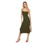 Trendyol Women Bodycon Slim fit Knit Dress,Khaki,S