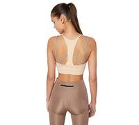 Trendyol Women Crop Scoop Neck Knit Sports Bra,Ecru,S
