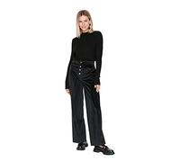 Trendyol Women Design High Waist Wide Leg Flare Modest Pants Black