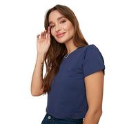 Trendyol Women Design Regular fit Basic Crew Neck Knitted T-Shirt Navy Blue