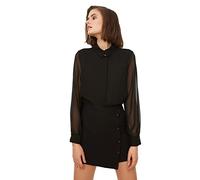 Trendyol Women Design Regular fit Basic Shirt Collar Woven Shirt Schwarz