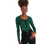 Trendyol Women Fitted Basic Choker high Neck Knit Blouse Green