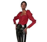 Trendyol Women Fitted Basic Sweetheart Woven Blouse Burgundy