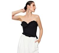 Trendyol Women Fitted Basic Sweetheart Woven Bustier Schwarz