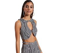 Trendyol Women Fitted Crop Crew Neck Knit Bustier,Very Colorful,40