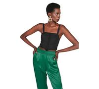 Trendyol Women Glam Fitted Basic Square Collar Woven Blouse Black