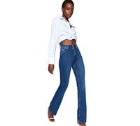 Trendyol Women High Waist Flare Leg Flare Jeans,Dark Blue,42