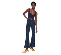 Trendyol Women High Waist Flare Leg Flare Jeans Navy Blue