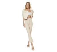 Trendyol Women High Waist Flare Leg Flare Jeans Stone