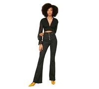 Trendyol Women High Waist Wide Leg Flare Jeans Schwarz