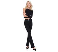 Trendyol Women High Waist Wide Leg Flare Jeans Schwarz