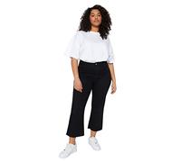 Trendyol Women High Waist Wide Leg Plus Size Jeans,Black,46