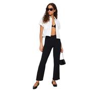 Trendyol Women High Waist Wide Leg Straight Trousers Schwarz